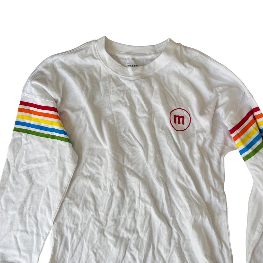 NWOT M&M'S Long Sleeve Graphic Tee White Red Kids Size L - Picture 2 of 6